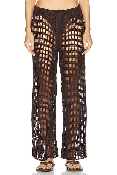 THE ATTICO Zebra Printed Long Pant in Cappuccino & Black | FWRD