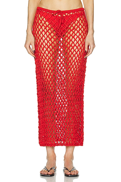 HAIGHT. Knit Moana Skirt in Red