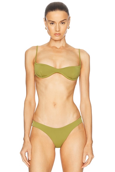 HAIGHT. Lana Bikini Top in Seed Green