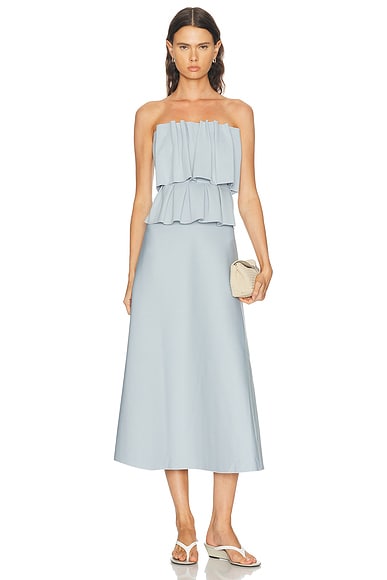 House of Dagmar Sculpted Tube Dress in Dove Blue