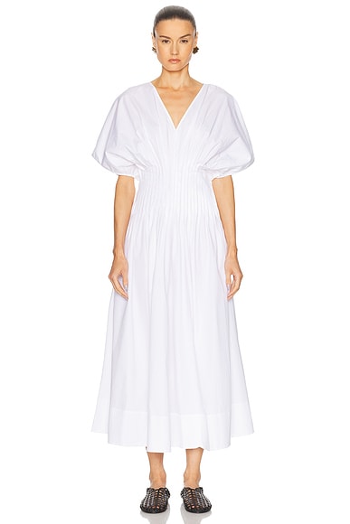 Poplin V Neck Dress
