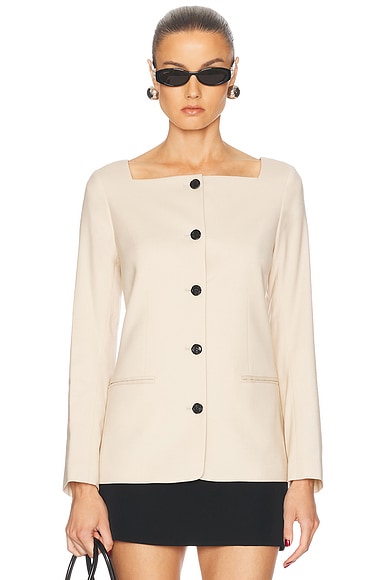 Square Neck Blazer Top