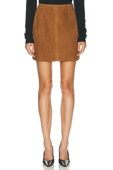 House of Dagmar Suede Mini Skirt in Toffee Brown