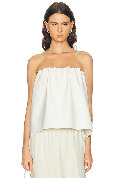 House of Dagmar Rouched Tube Top in White