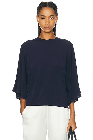 House of Dagmar Jersey Kimono Top in Navy Blue