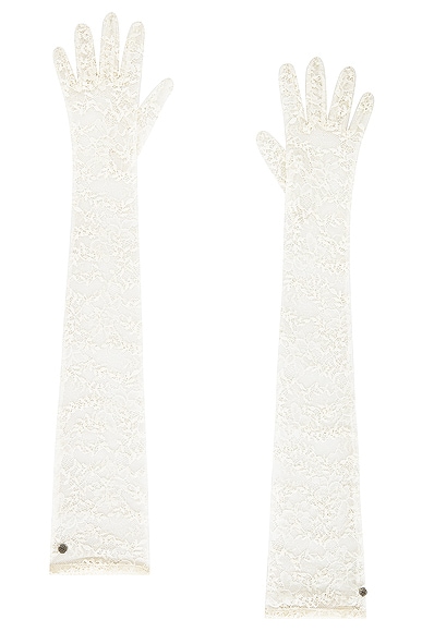 HANDSOME STOCKHOLM Lace Extra Long Gloves in Ivory