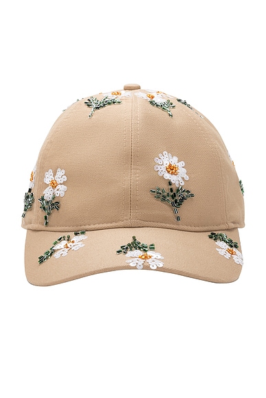 Flowers Beaded 6 Panel Cap