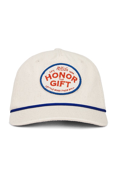 Honor The Gift Est 1988 Patch Trucker Cap in Bone