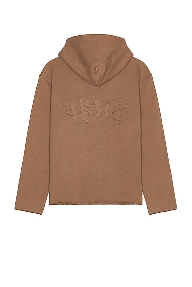 HONOR THE GIFT Script Logo Embroidered Hoodie in Black