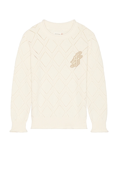 Honor The Gift Diamond Knit Sweater in Cream