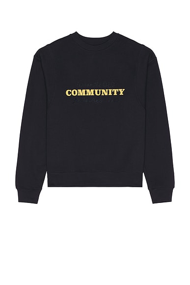 Honor The Gift Track Crew Neck Sweatshirt in Navy