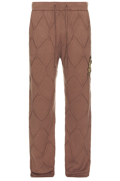 Honor The Gift Diamond Knit Pant in Brown