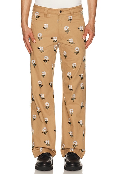 Honor The Gift Flowers Beaded Pant in Taupe