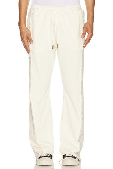 Denim Panel Flare Sweatpant