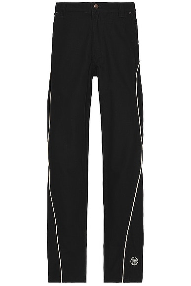 A-spring Canvas Piping Pant in Black
