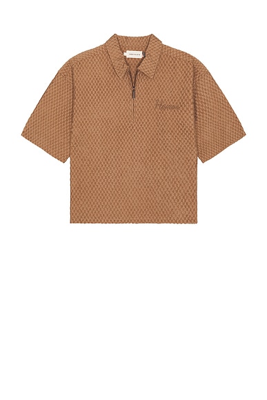 Honor The Gift Quarter Zip Polo in Brown