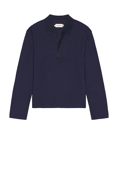 Long Sleeve Knit Polo