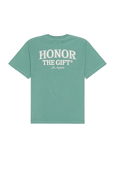 Honor The Gift Floral Pocket Tee in Teal