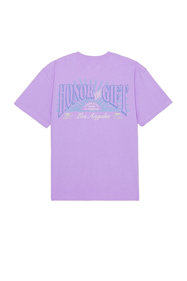 Honor The Gift Cigar Label Short Sleeve Tee in Purple