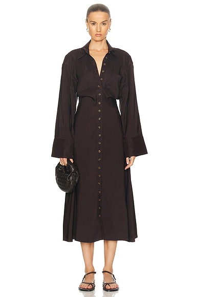HEIRLOME Pia Dress in Dark Chocolate