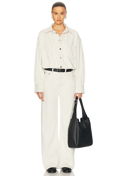 Haikure Tilda Straight Leg Jumpsuit in Ecru Rinse