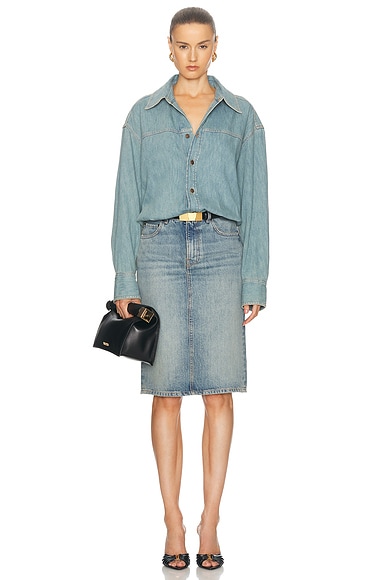 Haikure Joelle Shirt Dress in Blue Tencel