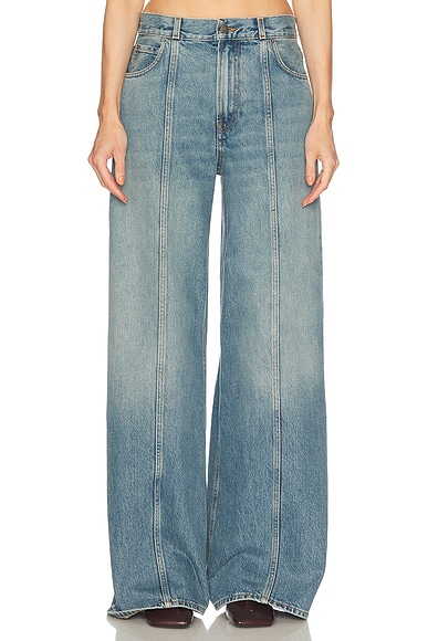 Haikure Peace Wide Leg Jeans in Lagoon Wash