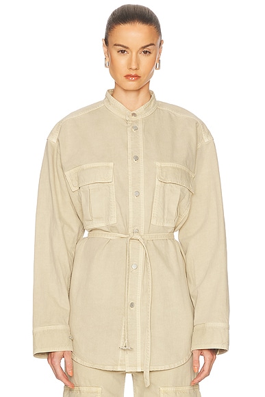 【関税込み】Acne Studios ベージュ ツイル ジャケット Acne Studios: ベージュ ツイル ジャケット | SSENSE 日本