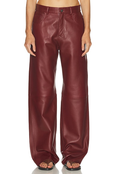 Haikure Bonnie Leather Pant in Cherry