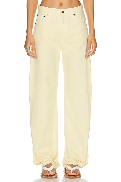 Haikure Bibi Twill 45 Wide Leg Pant in Cream