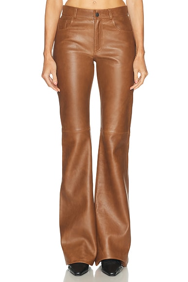 Haikure Flora Silky Leather Pant in Tan
