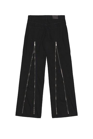 Helmut Lang Zip Carpenter Pant in Rinsed Black