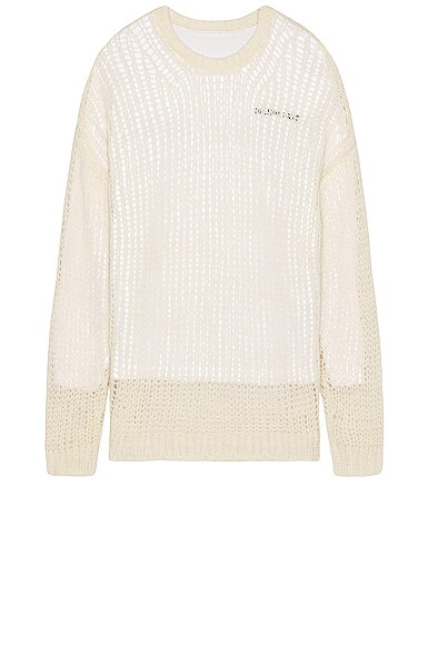 Helmut Lang Double Logo Crewneck in Ivory