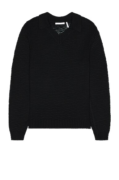 Helmut Lang Zach V Neck Sweater in Black