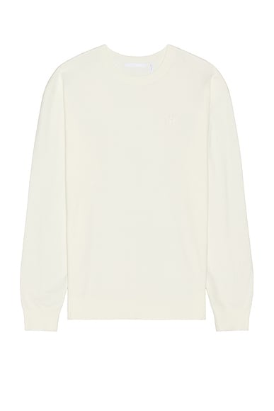 Helmut Lang Fine Gauge Crewneck Sweater in Ivory