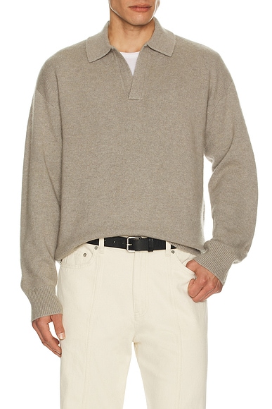 Helmut Lang Brushed Polo in Fog