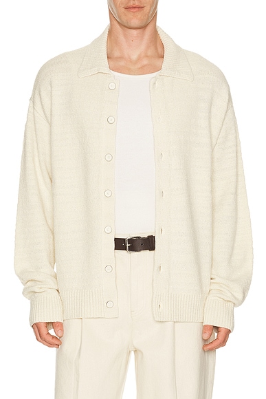 Helmut Lang Slub Wool Shirt in Natural