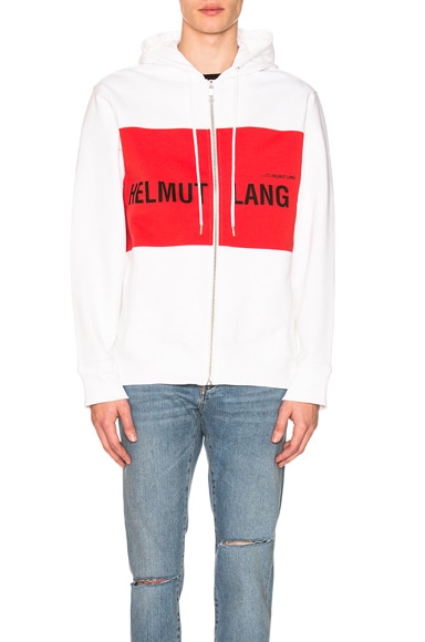 Helmut Lang x Shayne Oliver Campaign PR Panel Zip Hoodie in White