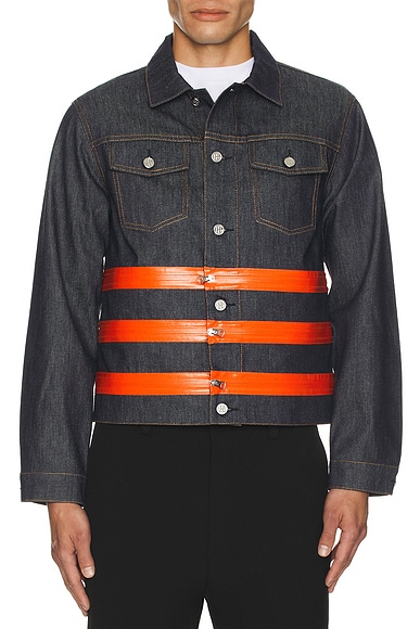 3 Zip Trucker Denim Jacket in Undone Indigo