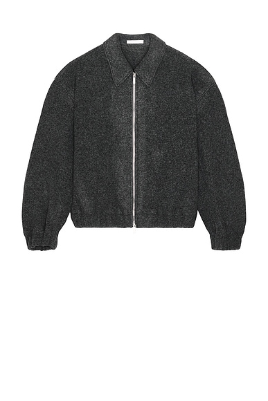Helmut Lang Shell Bomber Jacket in Grey Melange & Black