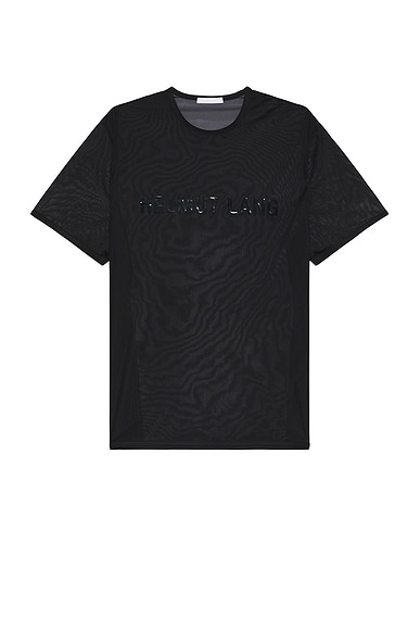 Helmut Lang Logo Chiffon T-shirt in Black