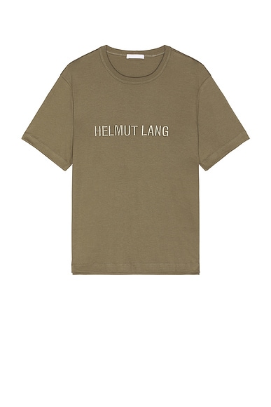 Helmut Lang Logo Tee in Olive