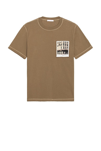 Helmut Lang Postcard Greenwich Tee in Brownstone