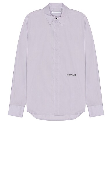 Helmut Lang Classic Cotton Regular Fit Button Down Shirt In Lilac