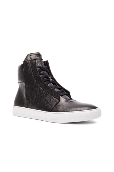Helmut Lang Men\'s Black Leather High Top Sneakers Helmut Lang Men main image 2