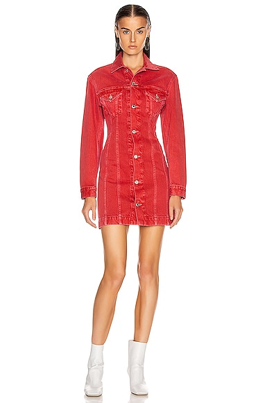 helmut lang red dress