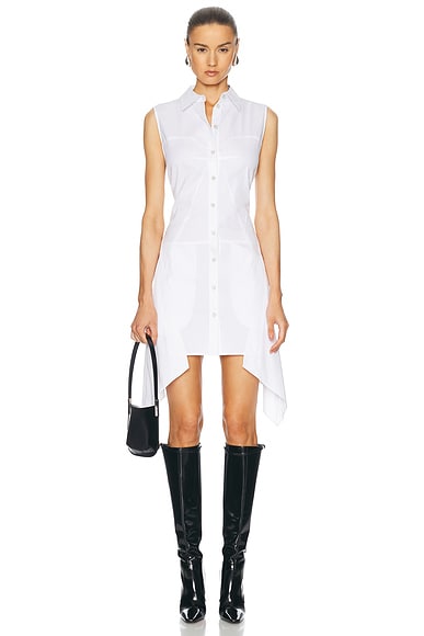 Helmut Lang Bustier Dress in White