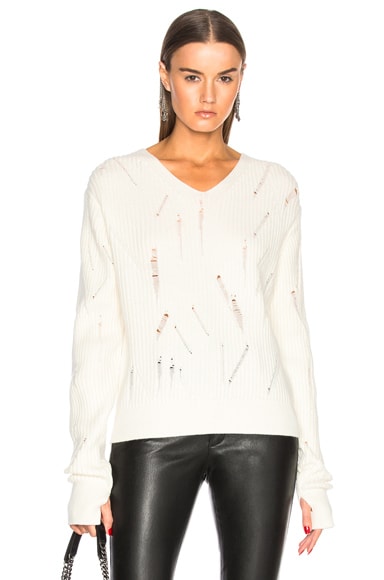 Drop Needle V Neck Sweater