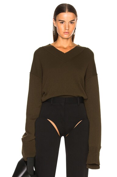 Cashmere High V Neck Sweater
