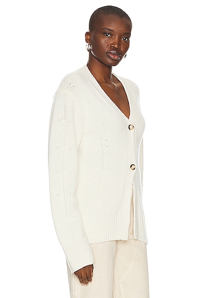 Shop Helmut Lang Waisted Cardigan In Ivory